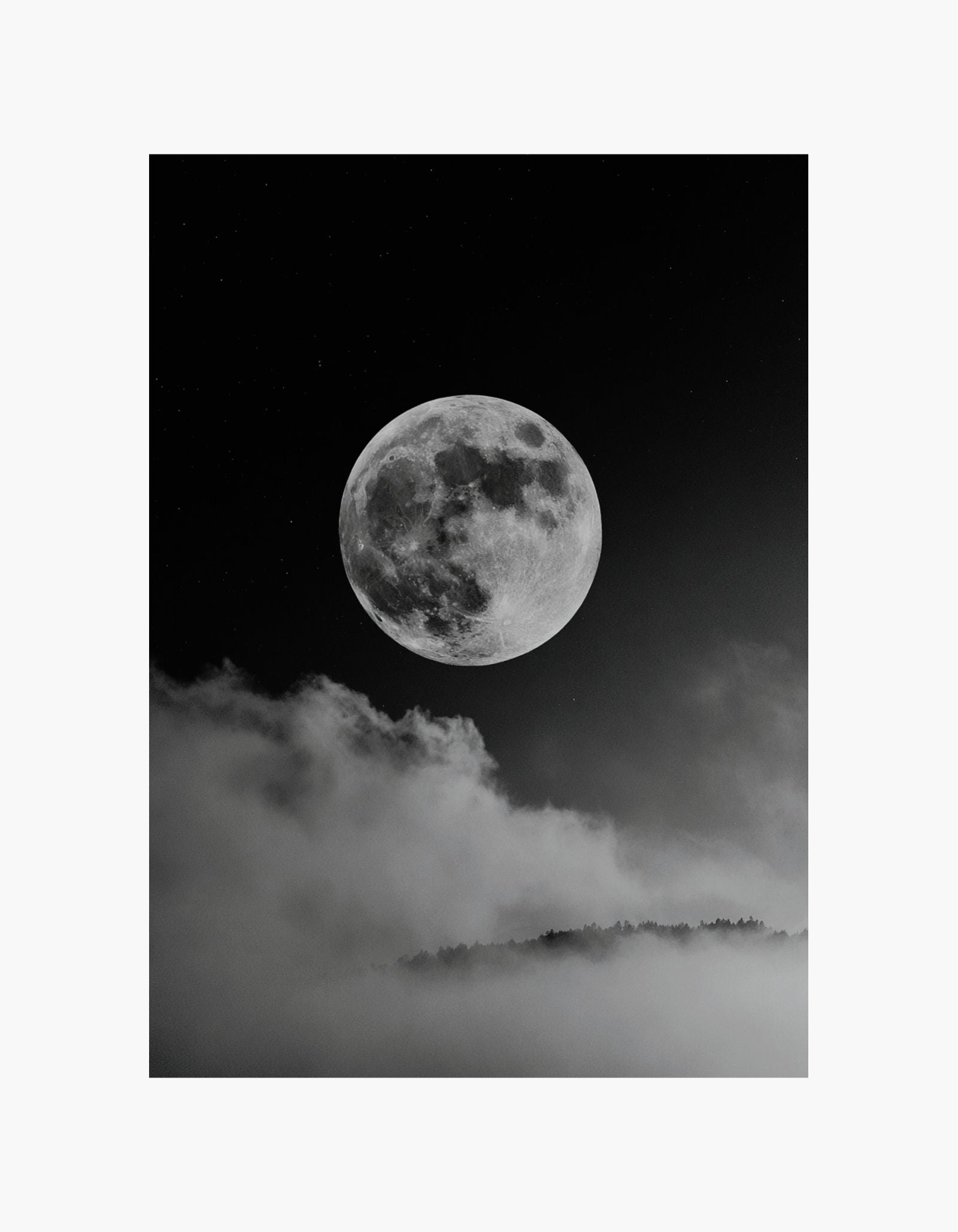 Moon Above the Mist Poster