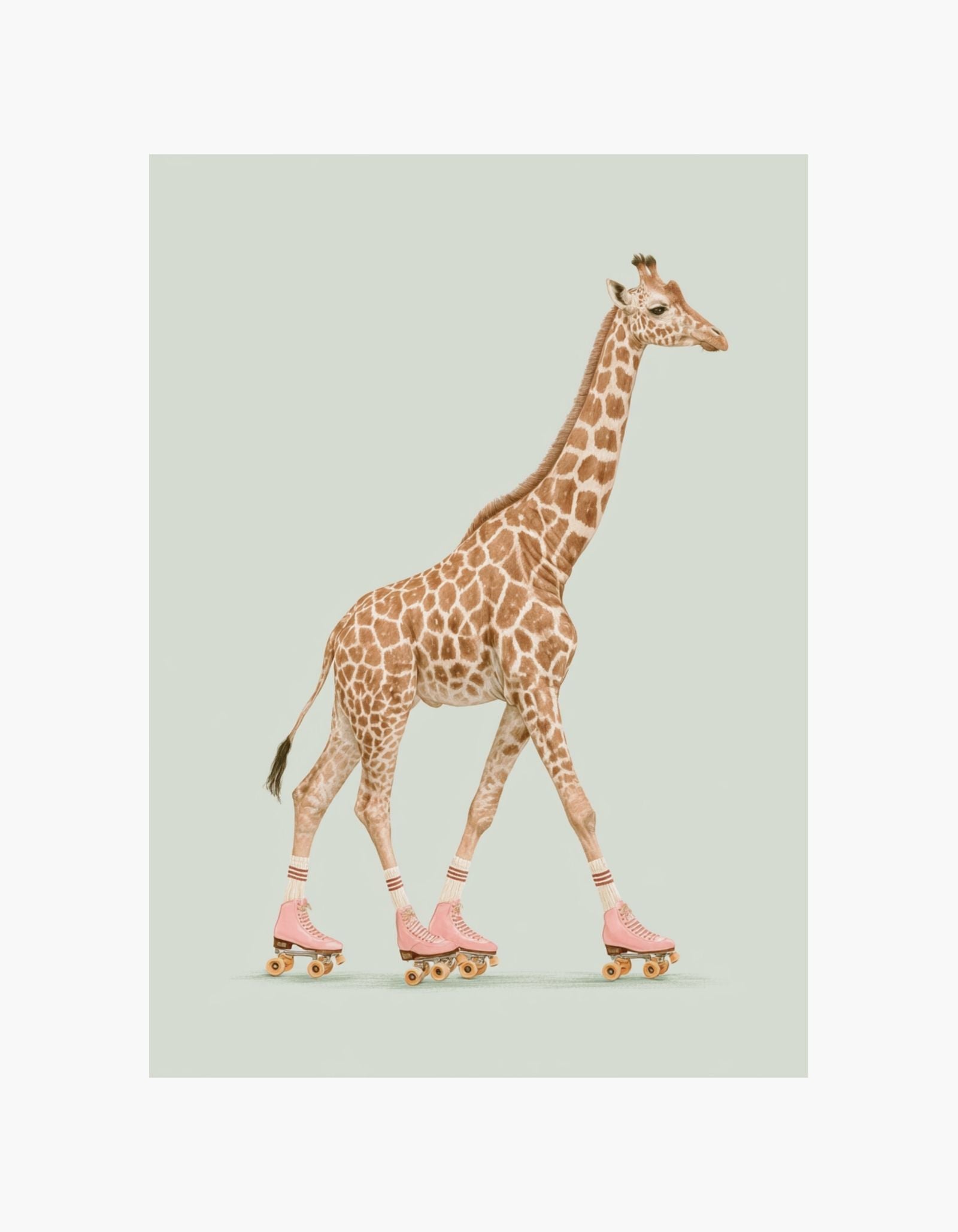 Roller Giraffe Poster