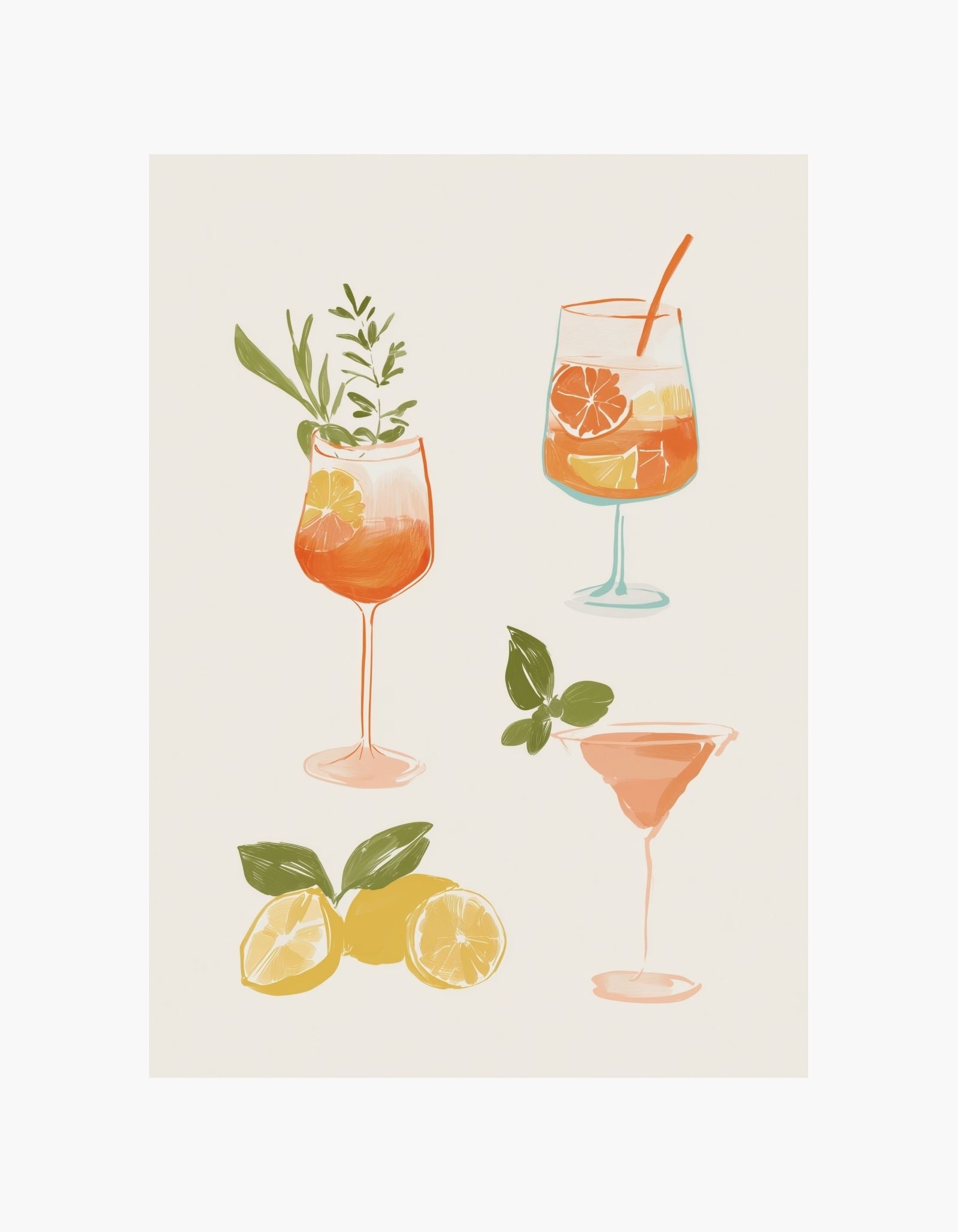 Citrus Cocktail Collection Poster