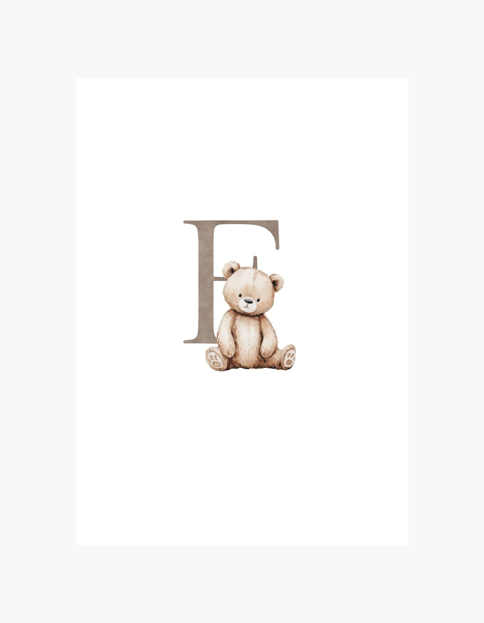 Letter F Teddy Poster
