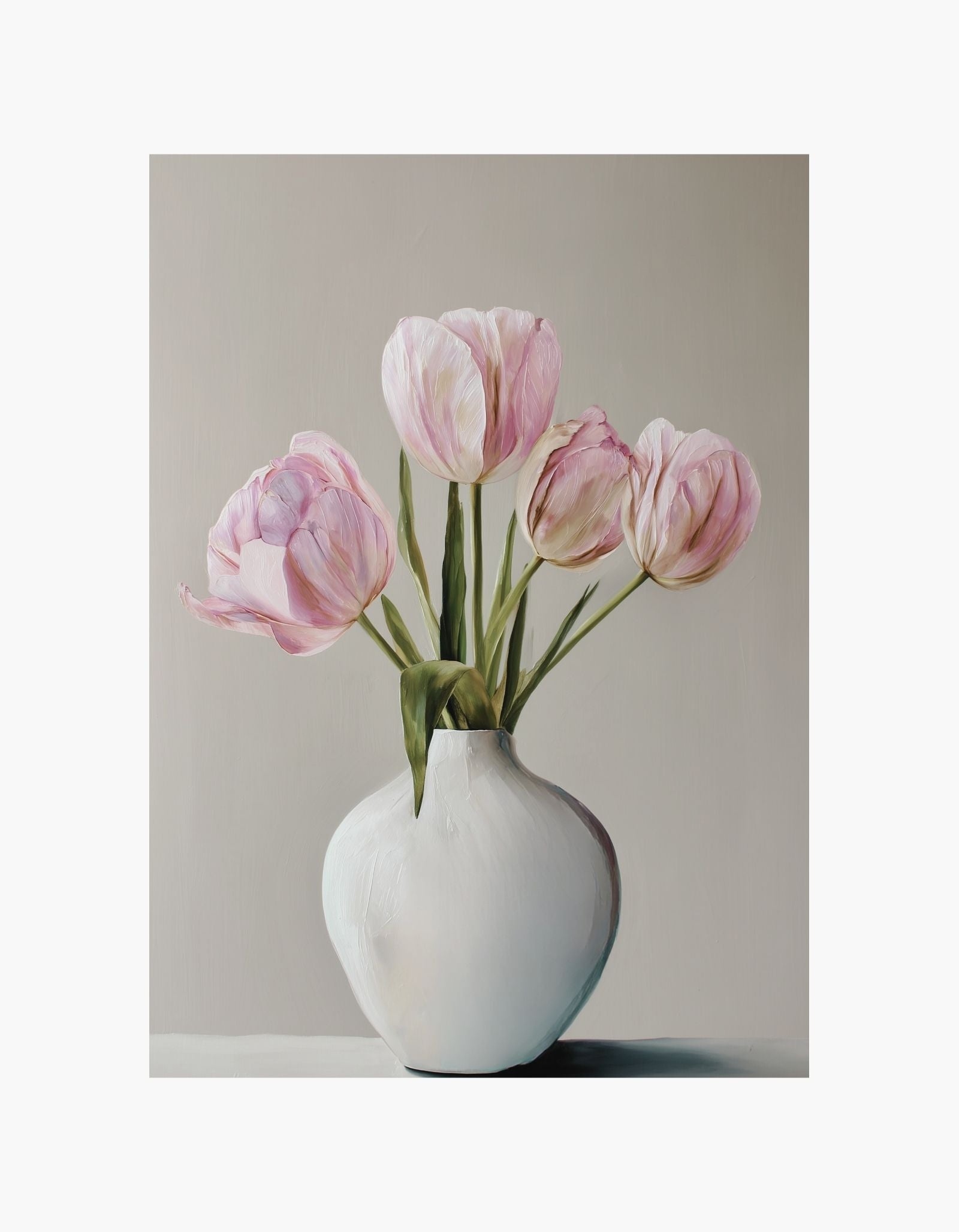 Blush Tulips in Vase Poster