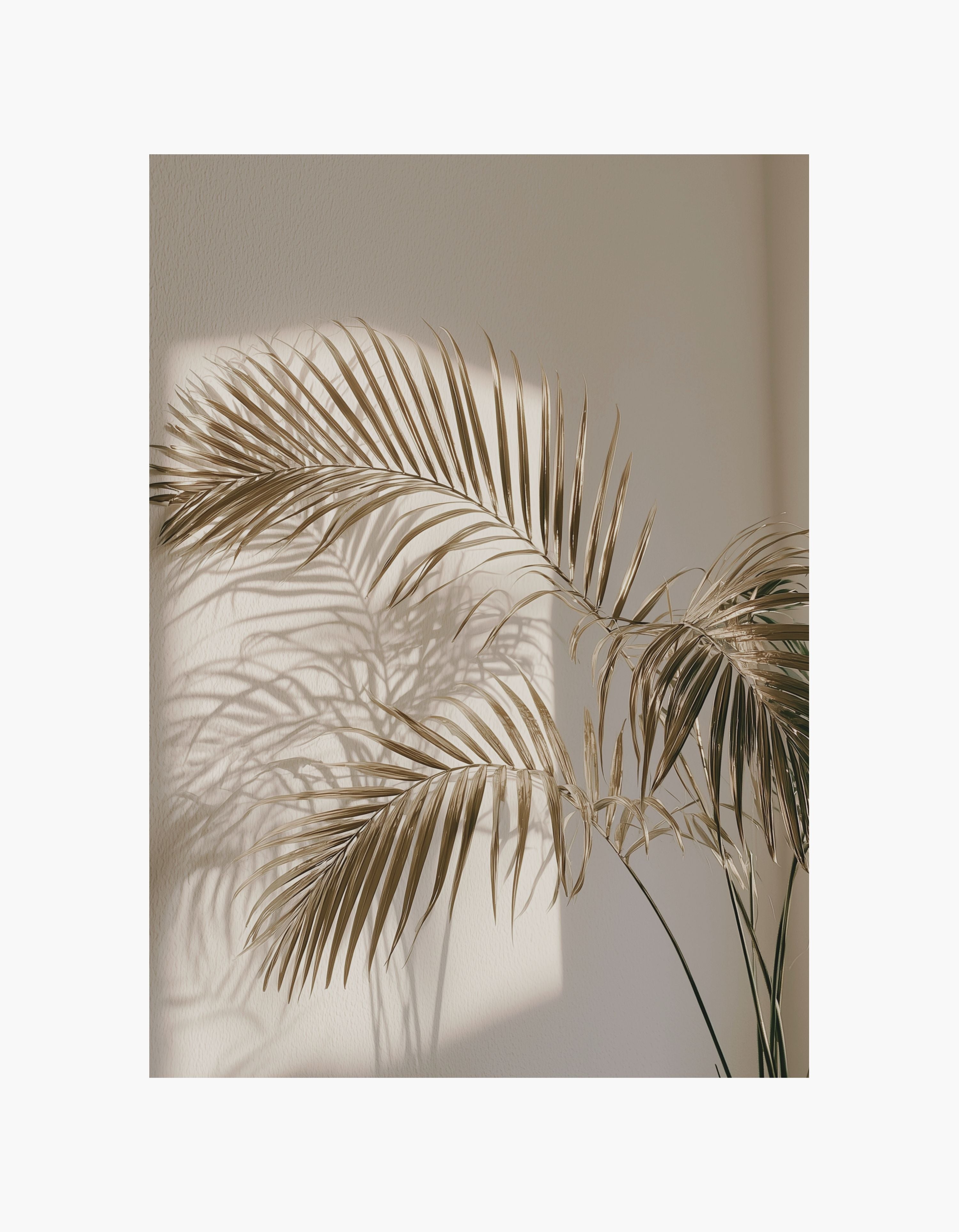 Golden Palm Shadow Poster