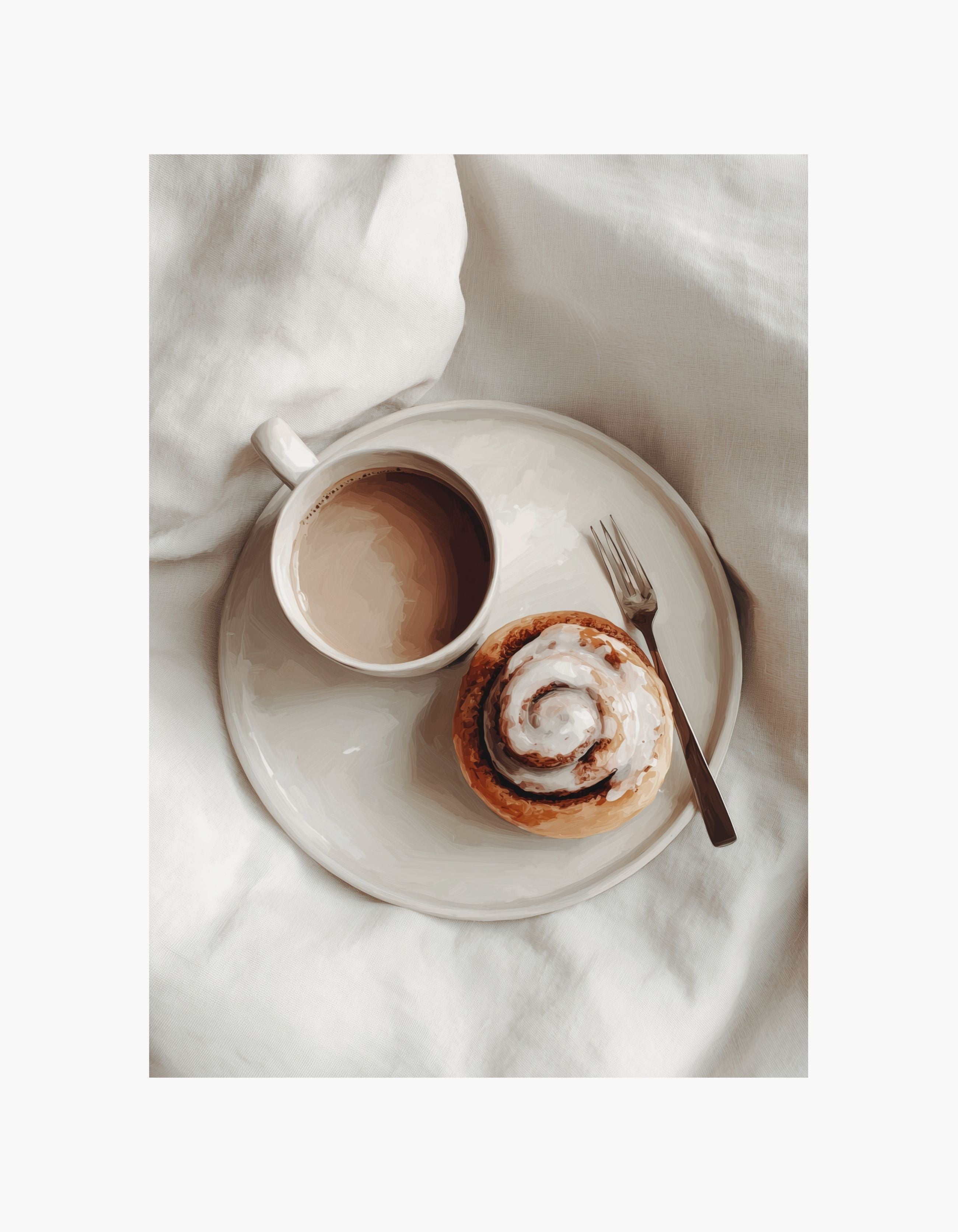 Coffee & Cinnamon Roll Poster