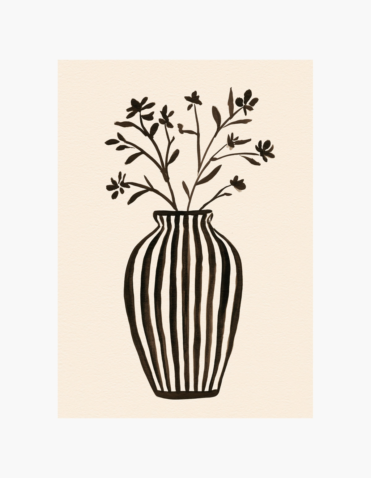 Brown Stripe Vase Poster
