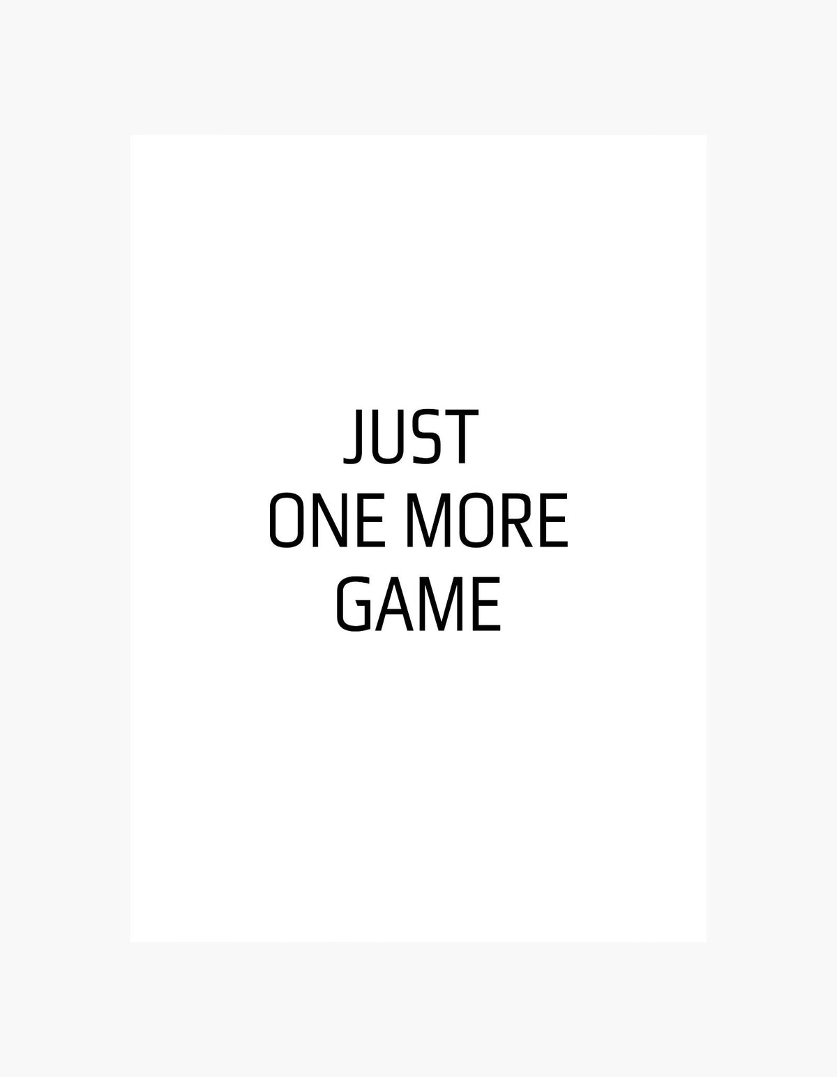 One More Game Poster