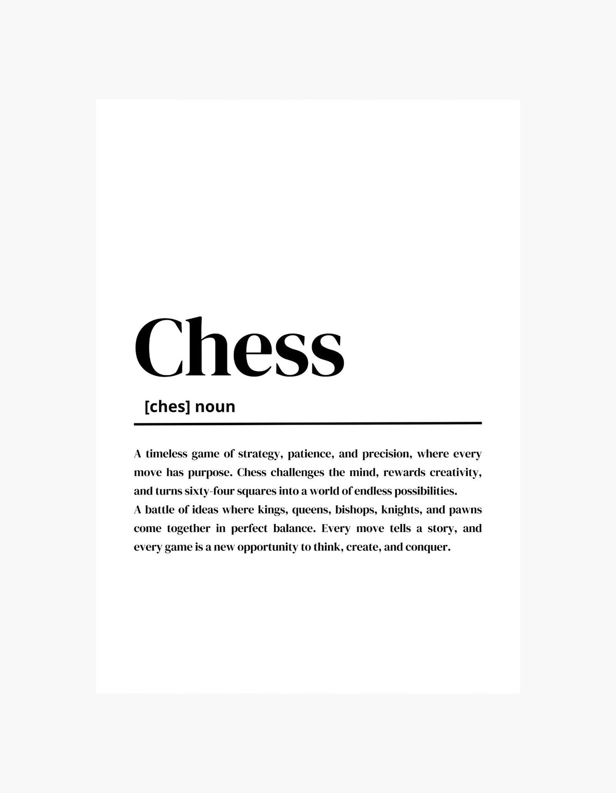 Chess Definition Poster