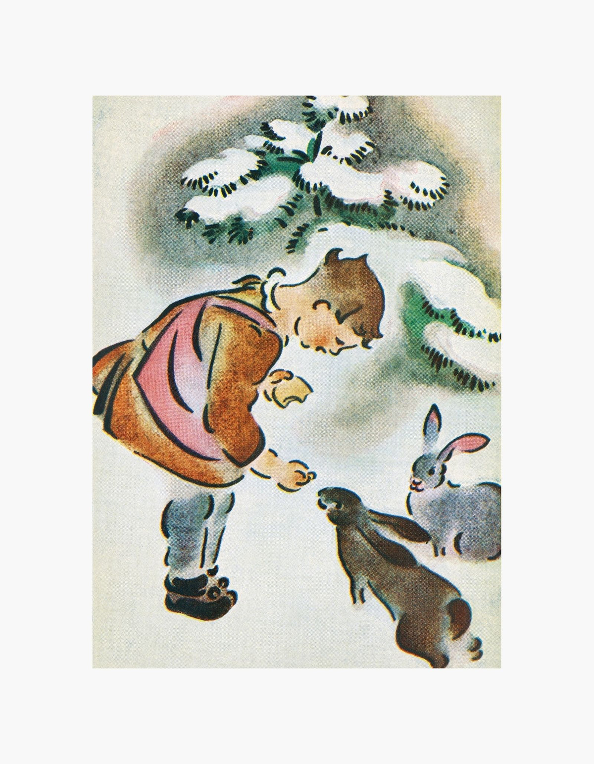Vintage Bunny Friends Poster