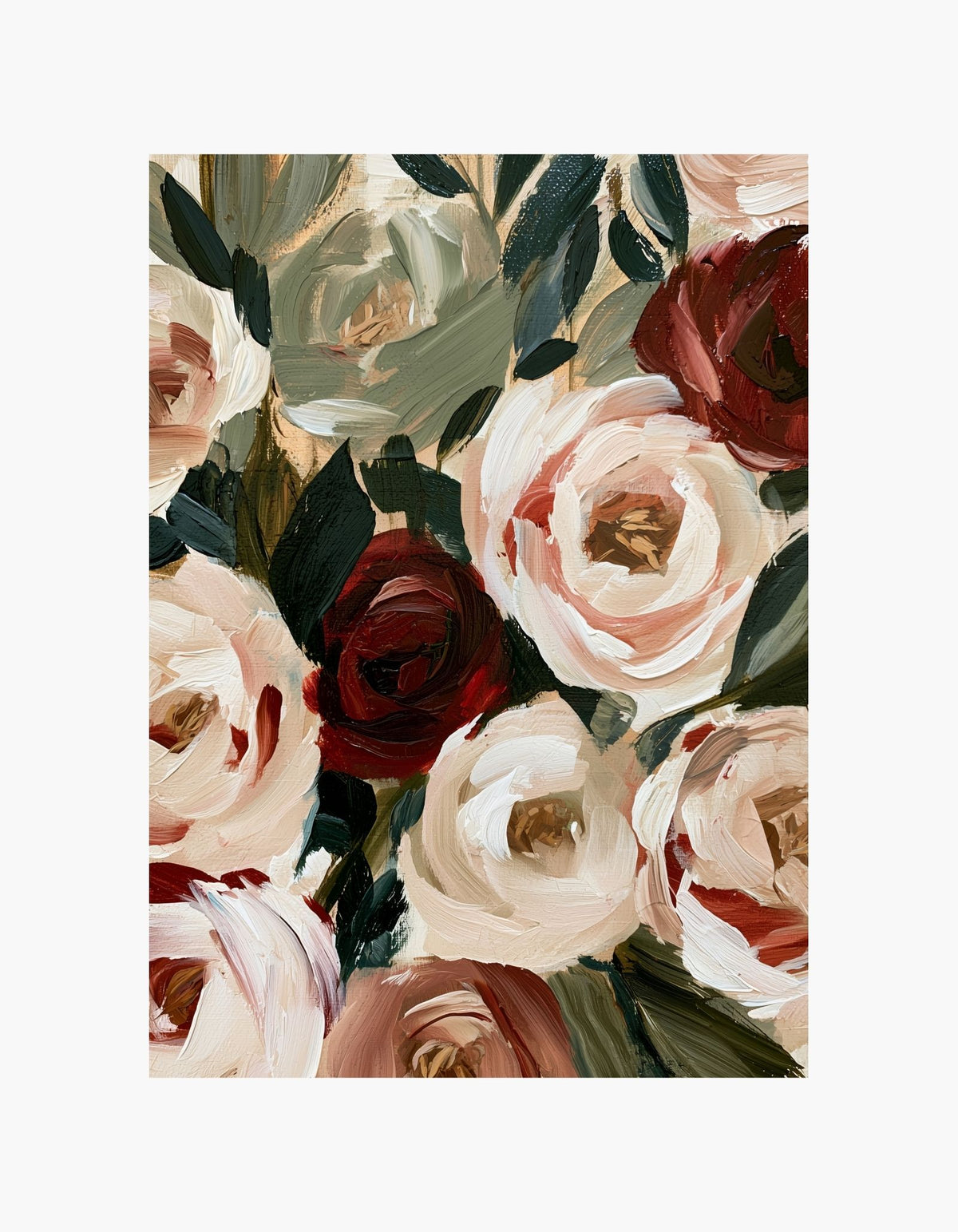 Burgundy Roses No2 Poster