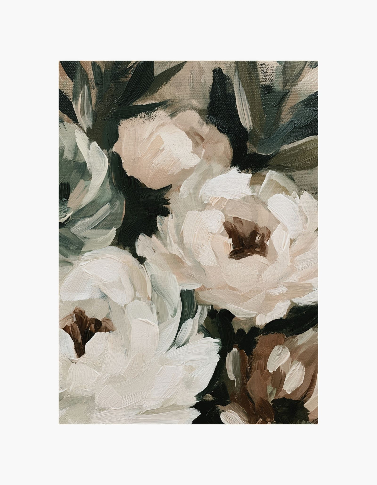Ivory Peonies Poster