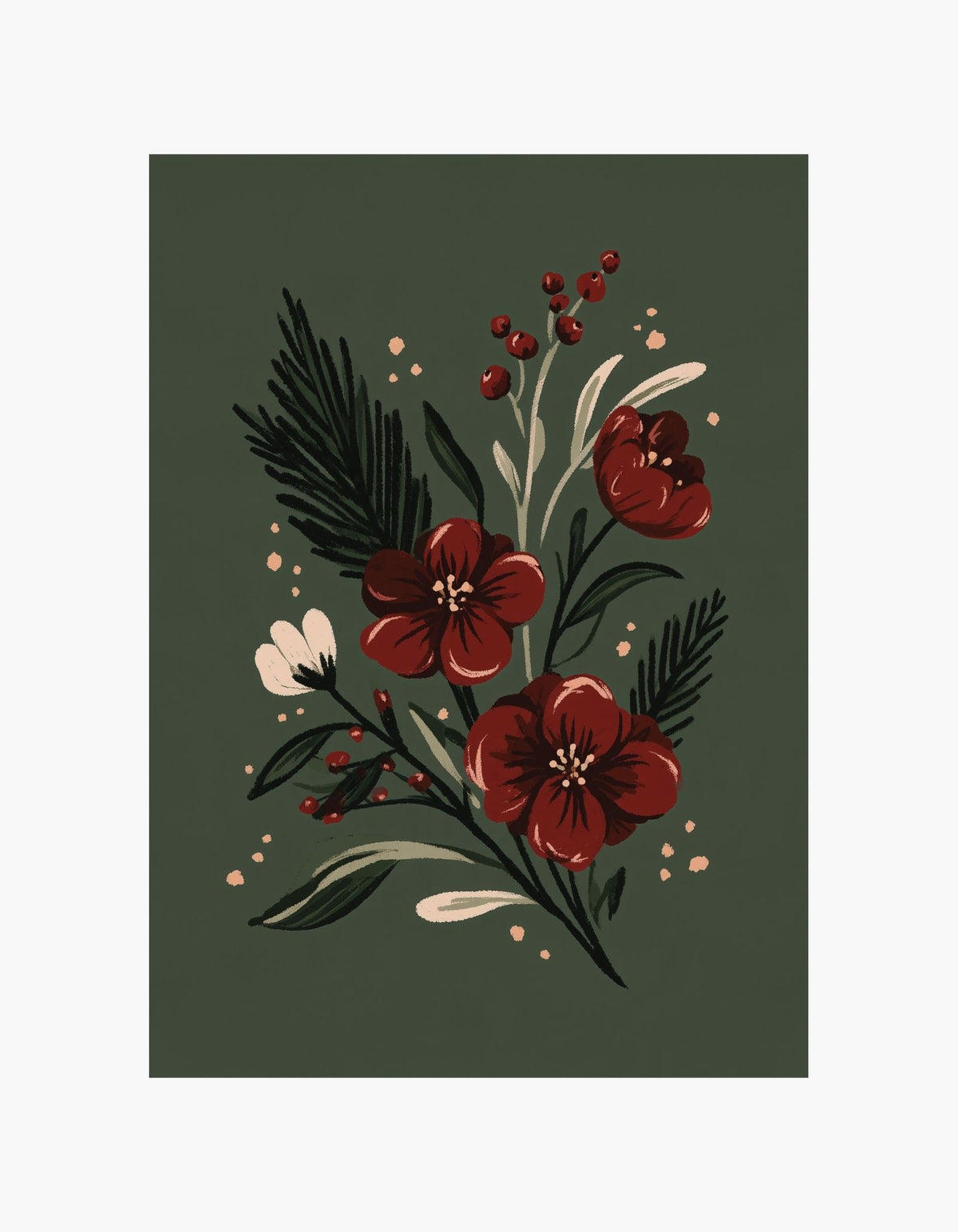 Burgundy Botanicals Poster