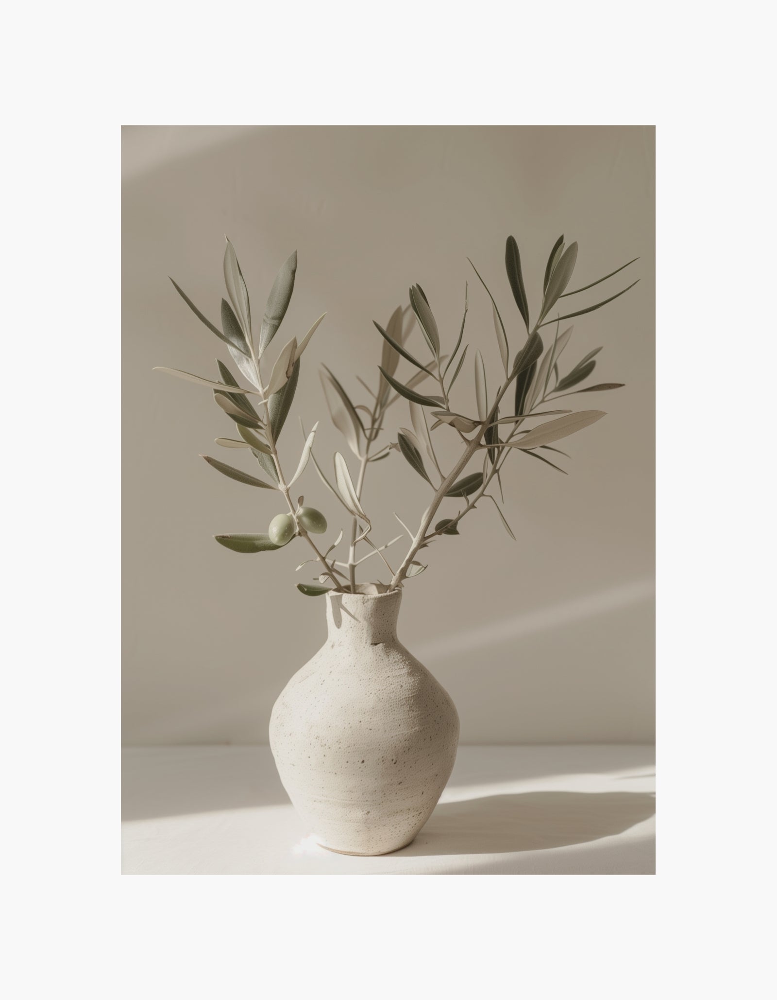 Soft Olive Vase Poster