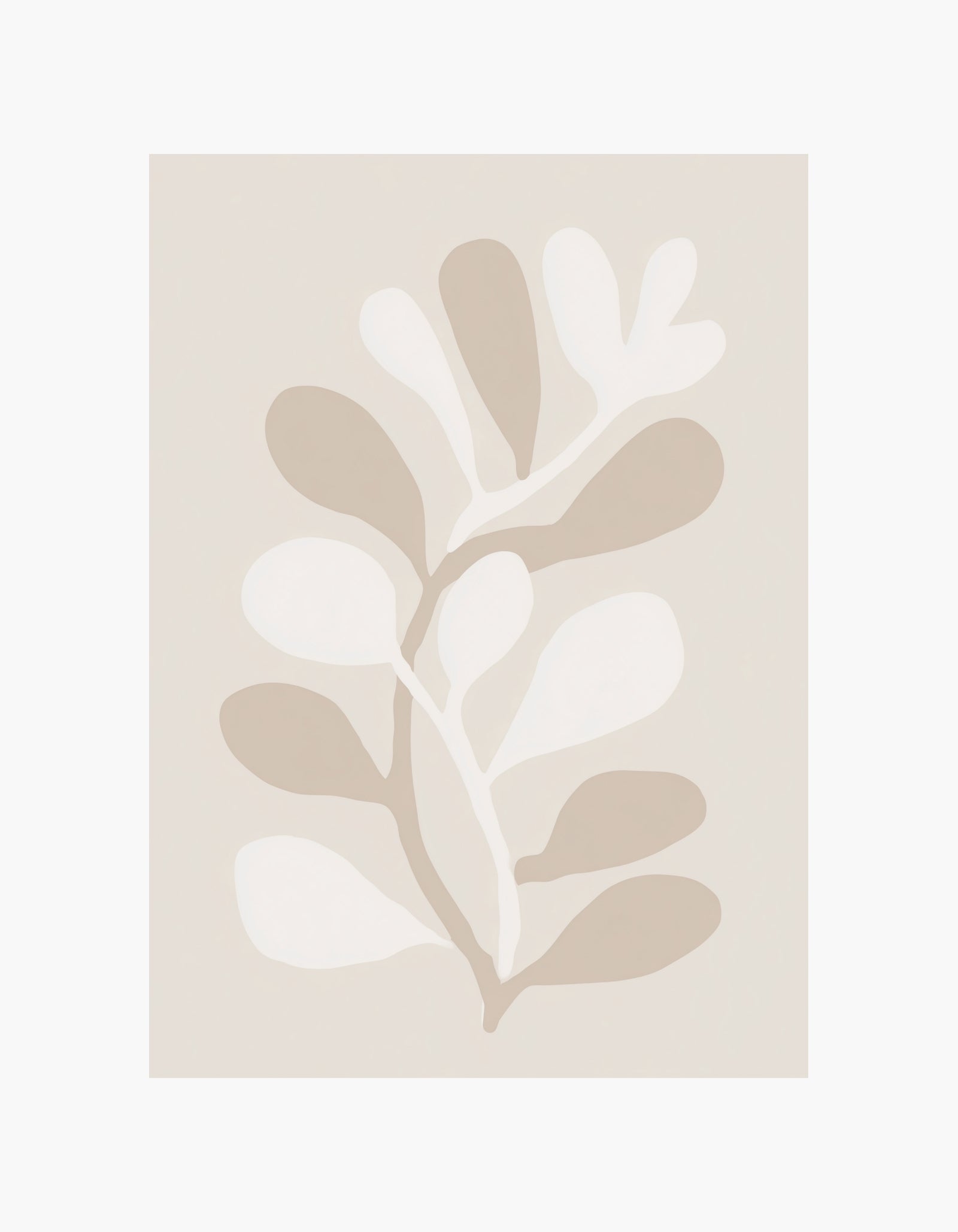 Beige Leaves Poster